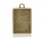 1 soporte rectangular para cabujones N°04 Bronce