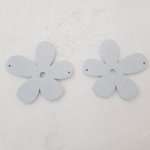 Flor Madera colgante o conector 57 mm Gris claro