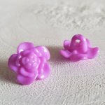 Botones de fantasía para niños y bebés Diseño floral nº 03-08 Morado