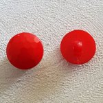 Botones fantasía para niños y bebés Motivo facetado plano nº 05-05 Rojo