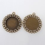 5 x 25 mm bronce cabujones, colgantes cabujones 118AB 