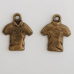 Charm Camiseta Fútbol Balón Deporte Bronce