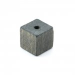 10 Cuentas de Madera Cubo / Cuadrado 10 mm Gris Oscuro