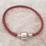 Pulsera Europea Clip Trenzado Liso 02 DE 15 A 23 CM Café