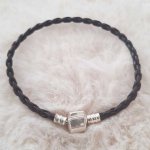 Pulsera de clip trenzada europea Liso 02 DE 15 A 23 CM Marrón oscuro