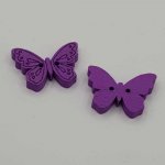 Botón mariposa de madera morado N°01-03