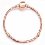 Pulsera Clip Europea 17cm Cierre Oro Liso