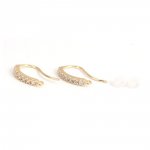 Pendientes N°31 Gancho chapado en oro de 18 quilates y strass transparente