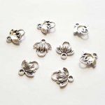 Charm Flor Metal N°120 x 10 piezas Plata