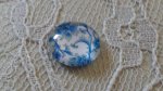 cabujón de vidrio redondo 12mm flor azul 012 