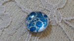 cabujón de vidrio redondo 12mm flor azul 001 
