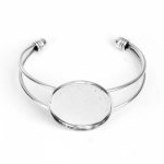 1 pulsera soporte cabujón + 1 cabujón de vidrio 30 mm N°01