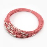 1 collar rígido cableado rosa con cierre de rosca N°01