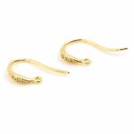 Portapendientes N°33 Gancho chapado en oro de 18 quilates y strass transparente