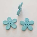 Fleur Orchidée résine 4 trous 30 x 3 mm Aquamarine 02