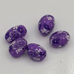 Perle Ovale pâte polymère 10 x 15 mm Fleur N°01