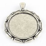 Support cabochon de 30 mm argent, pendentif cabochon 11 AS