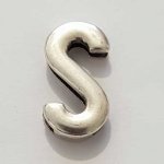 Passant 25 mm en Zamak Lettre S Argent