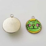 Pendentif Cabochon 20 mm en Verre Fantaisie N°03-02 Chat