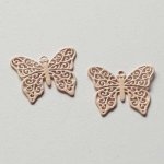 Breloque papillon N°19 Rose Clair 13 x 16 mm