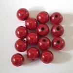 Perle Magique Ronde 14 mm Rouge x 2