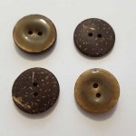 Boutons 20mm à deux trous ronds en noix de coco N°07