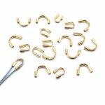 4 Fermoirs Forme Arc en 316 Acier Inoxydable Doré 7 mm x 5 mm