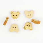 Lot de 10 boutons bois ours N°03