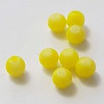 Perles Verres Rondes 06 mm Jaune 01 x 10 Pièces