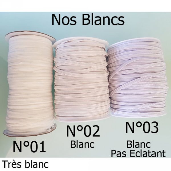 M&aacute;scara plana el&aacute;stica 3 mm x 150 m Blanco