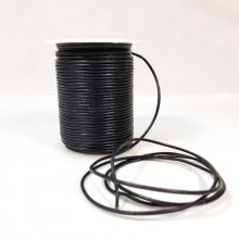 50m de cordón de cuero redondo diámetro 2mm negro
