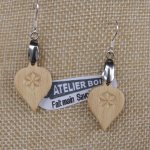 pendientes tallados naturaleza joyeria madera maciza de arce hechos a mano