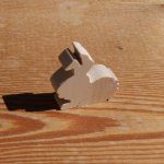 Figurita de conejo de madera en miniatura para decoración, ocio creativo, animales 