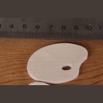 figurita miniatura paleta de pintor en madera maciza de arce, grosor 3mm, para decorar, para pegar, adorno scrapbooking artesanal