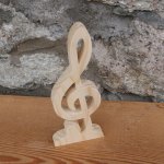 clave de sol con base integrada decoración musical hecha a mano madera maciza