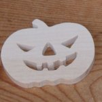 Figurita de calabaza de Halloween de 3mm para pintar y pegar, adorno scrapbook de madera maciza hecho a mano