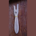 Fourchette à tricoter, lucette médiévale en bois de hetre massif fait main