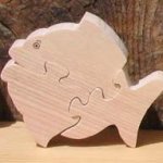 Puzzle de madera pez 3 piezas Madera maciza de haya, hecho a mano