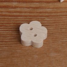 Botón flor de madera maciza para decorar y coser, hecho a mano