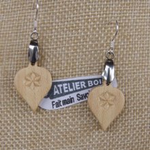 pendientes tallados naturaleza joyeria madera maciza de arce hechos a mano