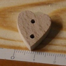 Botón corazón 15mm madera maciza hecho a mano