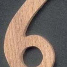 Número 6 ht 10cm madera maciza de haya hecho a mano, reloj de marcado