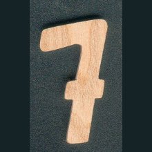 Número 7 en madera de fresno, altura 5 cm, para pegar, señalización