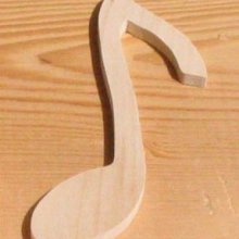 Figurita gancho lg 9cm ep 3mm madera maciza adorno hecho a mano scrap deco música