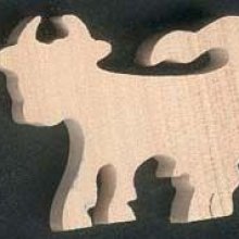 3mm de espesor figurita de vaca en miniatura para pintar y pegar en madera maciza de arce, cortado a mano, scrapbooking animales granja