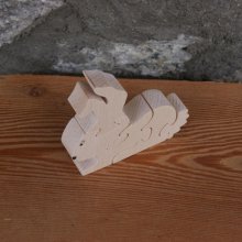 Puzzle de madera maciza de 5 piezas Hetre conejo, animal de granja