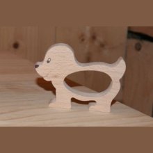 Servilletero perro hecho a mano en madera maciza