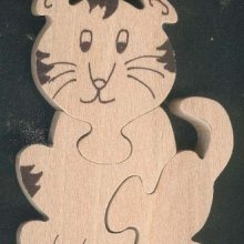 Puzzle de madera 3 piezas tigre madera maciza, hecho a mano, animales de la sabana