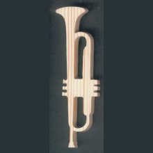 Trompeta de abeto macizo lg15cm decoración musical hecha a mano