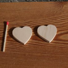 Figurita corazón 3x3 de madera maciza para pintar, decoración de boda, San Valentín, boda de madera